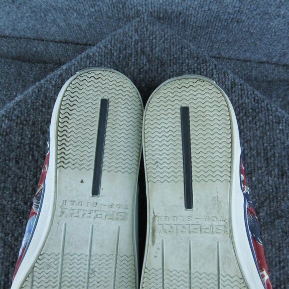 Sperry Floral Men Boat Shoe Size 11.5 Medium‎ Red Fabric Slip On - Picture 9 of 10